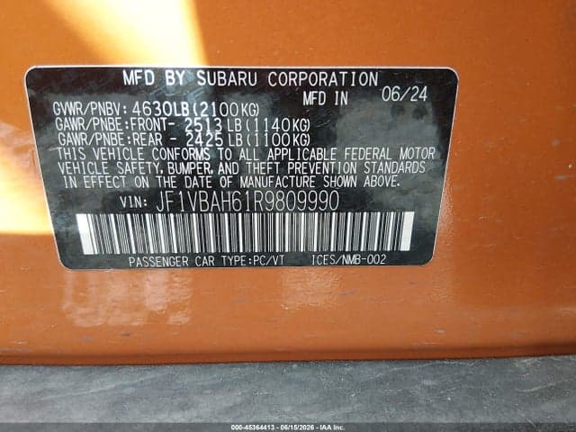 2024 SUBARU WRX PREMIUM 9