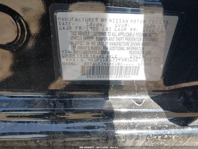2025 NISSAN VERSA 1.6 S 9