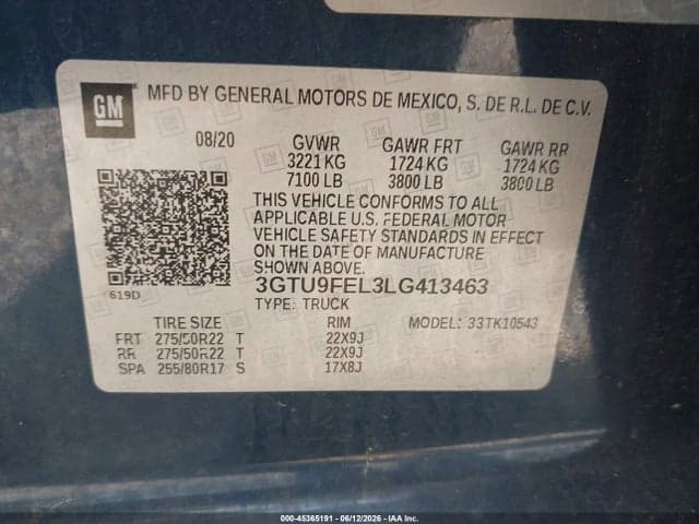 2020 GMC SIERRA 1500 4WD SHORT BOX DENALI 9