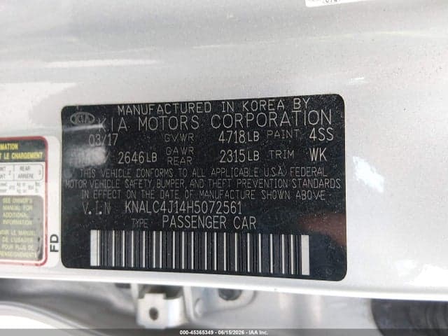 2017 KIA CADENZA TECHNOLOGY 9
