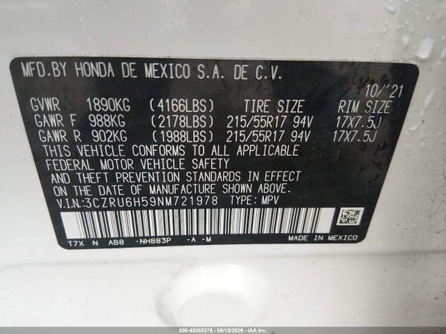 2022 HONDA HR-V AWD EX 9