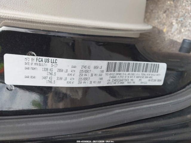 2017 DODGE GRAND CARAVAN SXT 9