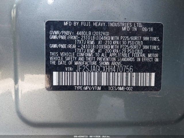 2017 SUBARU FORESTER 2.5I PREMIUM 9