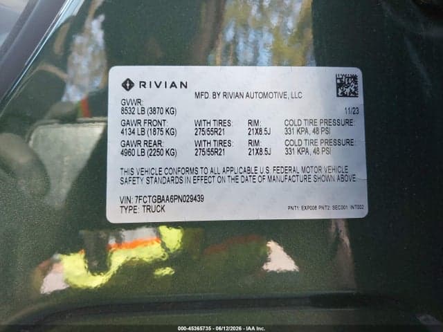 2023 RIVIAN R1T ADVENTURE/ADVENTURE DUAL MOTOR LARGE PACK/ADVENTURE DUAL MOTOR MAX PACK 9