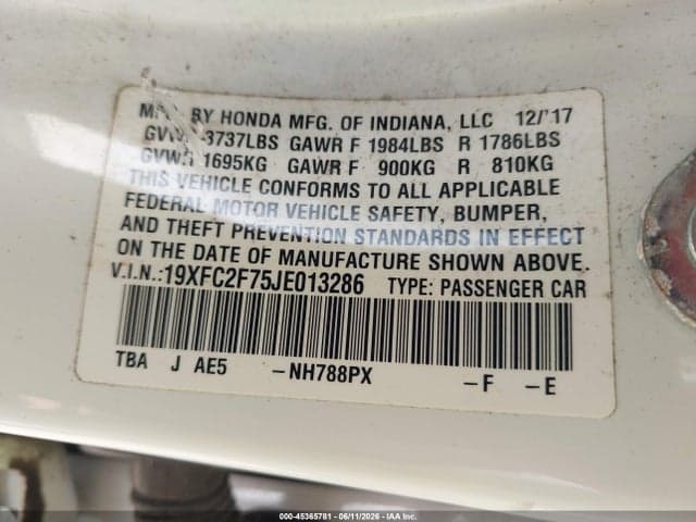2018 HONDA CIVIC EX 9