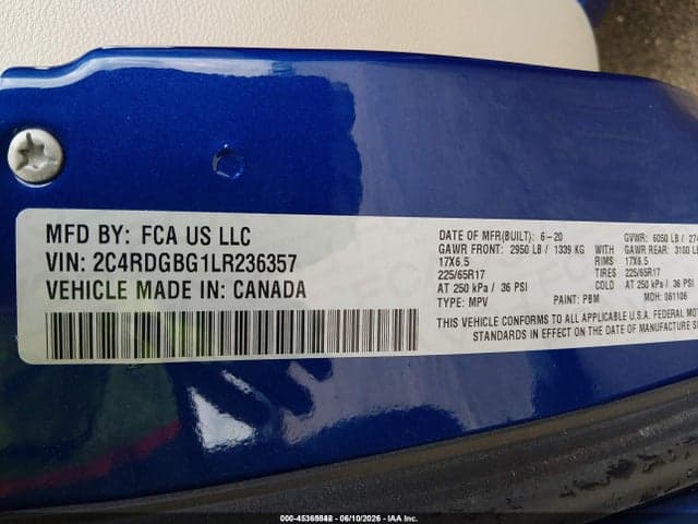 2020 DODGE GRAND CARAVAN SE 9