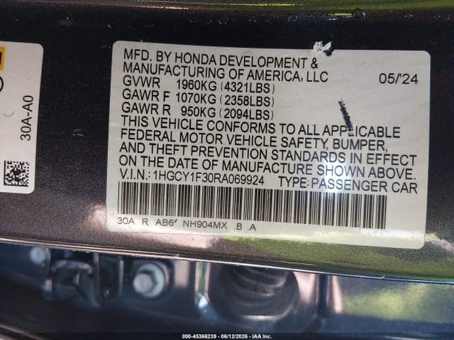 2024 HONDA ACCORD EX 9