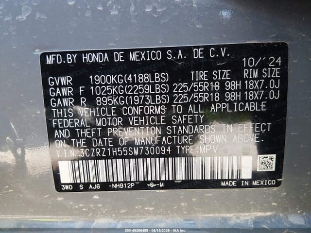 2025 HONDA HR-V 2WD SPORT 9