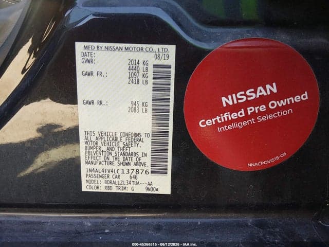 2020 NISSAN ALTIMA PLATINUM VC-TURBO FWD 9