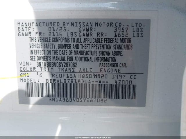 2025 NISSAN SENTRA S 9