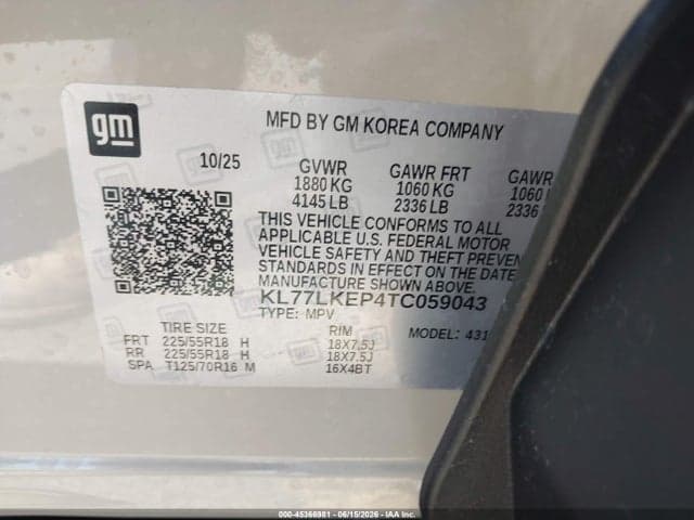 2026 CHEVROLET TRAX FWD ACTIV 9