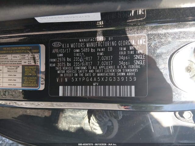 2018 KIA SORENTO 3.3L LX 9