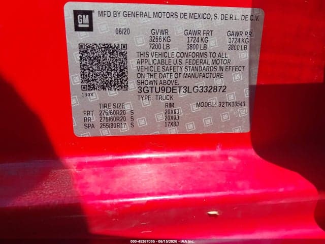 2020 GMC SIERRA 1500 4WD SHORT BOX SLT 9