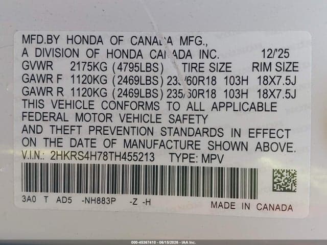 2026 HONDA CR-V EX-L AWD 9