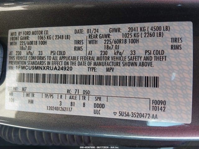 2024 FORD ESCAPE ST-LINE 9