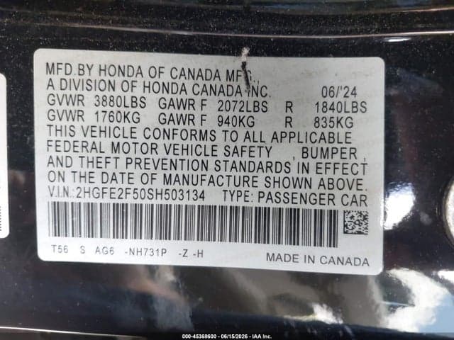 2025 HONDA CIVIC SPORT 9