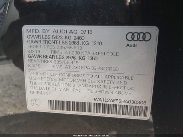 2017 AUDI Q5 2.0T PREMIUM 9