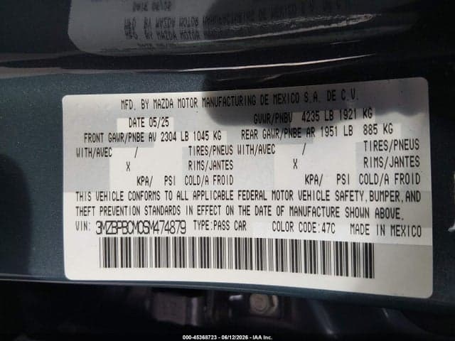 2025 MAZDA MAZDA3 2.5 S CARBON EDITION 9