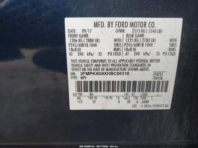 2017 FORD EDGE SE 9