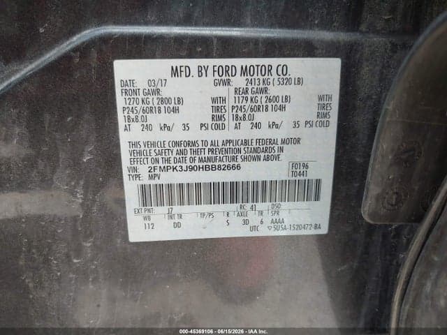 2017 FORD EDGE SEL 10