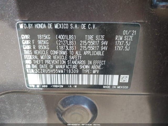 2021 HONDA HR-V 2WD EX 9