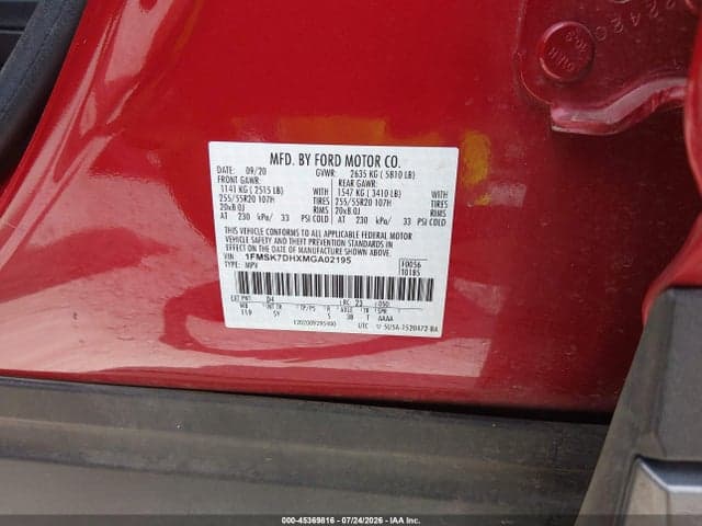 2021 FORD EXPLORER XLT 9