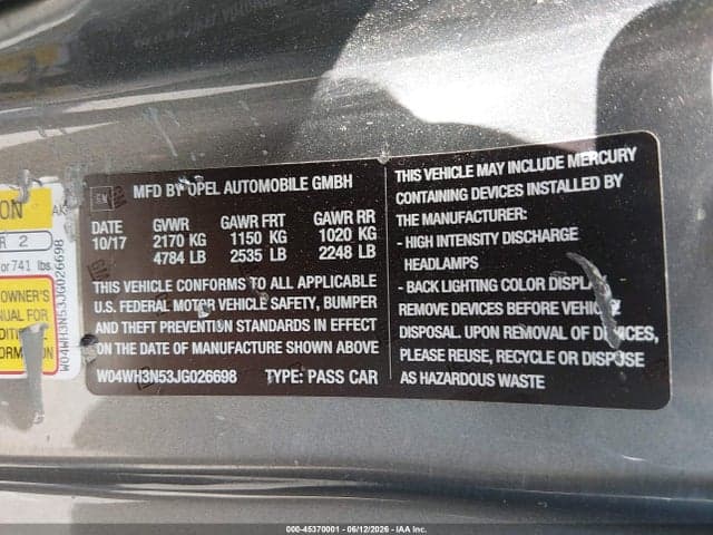 2018 BUICK CASCADA PREMIUM 9