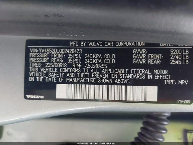 2013 VOLVO XC60 3.2 9