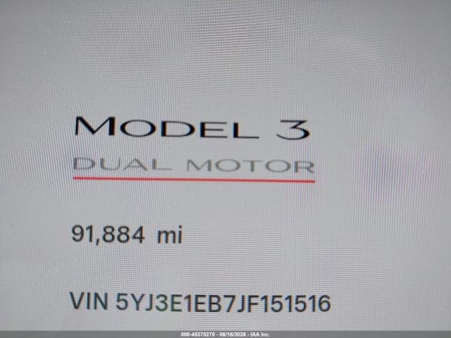 2018 TESLA MODEL 3 LONG RANGE/PERFORMANCE 7