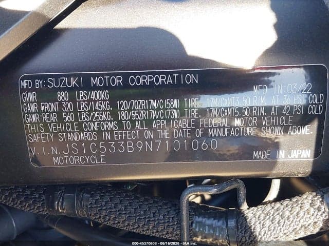 2022 SUZUKI GSX-S750 M/Z 10