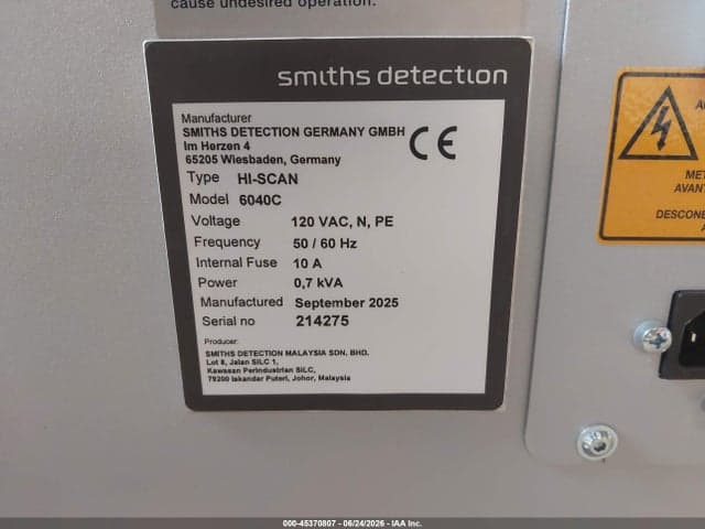 2025 SMITH DETECTION HI SCAN 6040C XRAY 9