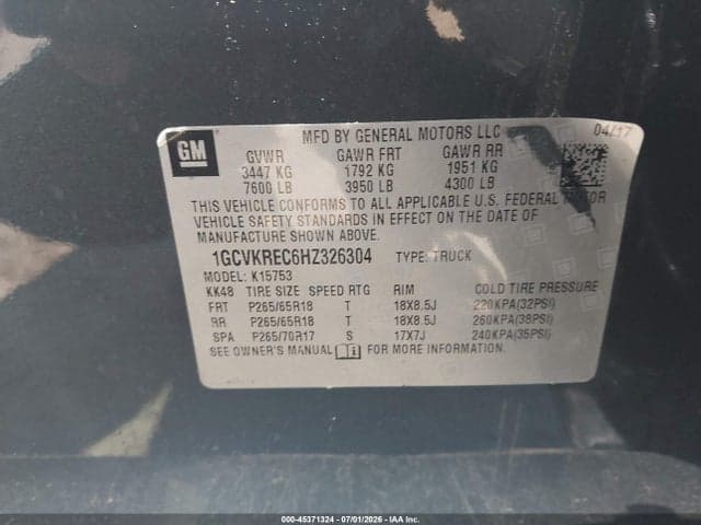 2017 CHEVROLET SILVERADO 1500 LT 9