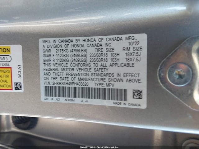 2023 HONDA CR-V EX AWD 9