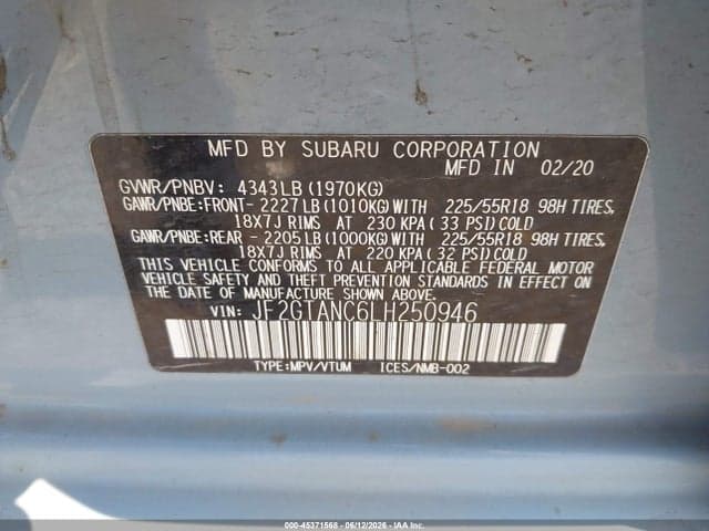 2020 SUBARU CROSSTREK LIMITED 9