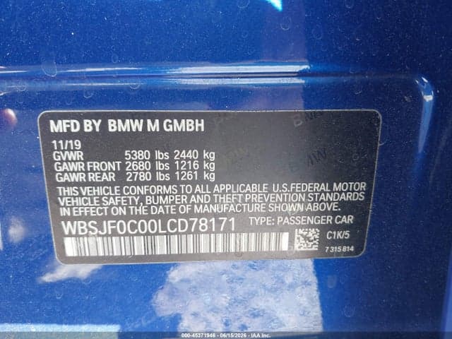 2020 BMW M5 COMPETITION 9