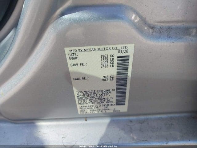 2020 NISSAN ALTIMA S FWD 9