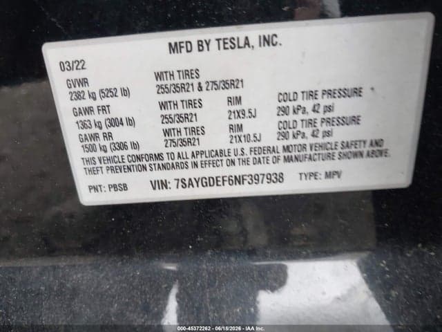 2022 TESLA MODEL Y PERFORMANCE DUAL MOTOR ALL-WHEEL DRIVE 8