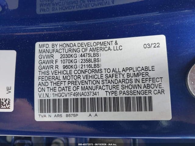 2022 HONDA ACCORD SPORT SPECIAL EDITION 9