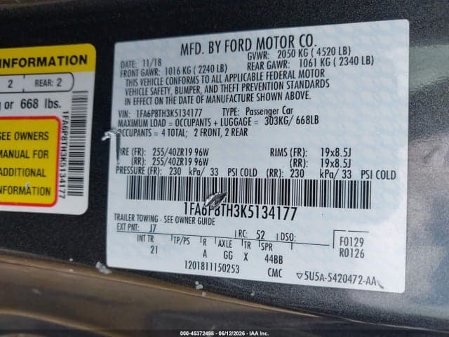 2019 FORD MUSTANG ECOBOOST 9