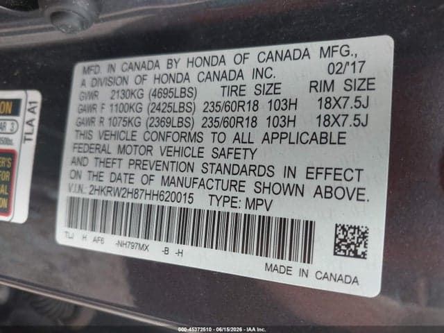 2017 HONDA CR-V 9