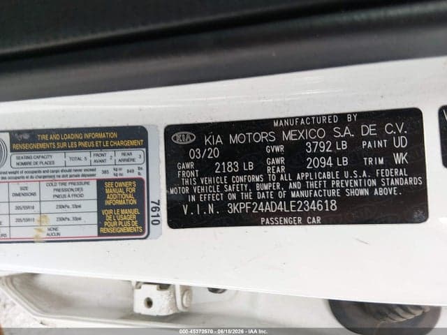 2020 KIA FORTE LXS 9