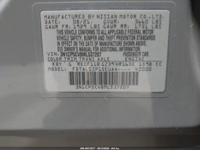 2021 NISSAN KICKS SV XTRONIC CVT 9