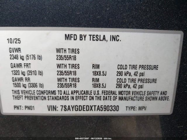 2026 TESLA MODEL Y 9