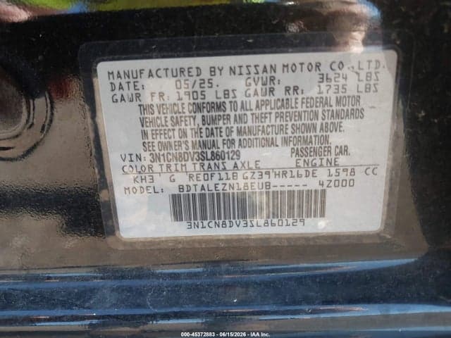 2025 NISSAN VERSA 1.6 S 9