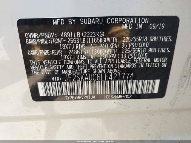 2020 SUBARU FORESTER LIMITED 9