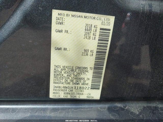 2020 NISSAN ALTIMA S INTELLIGENT AWD 9