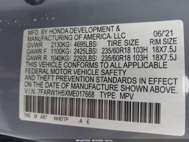 2021 HONDA CR-V 2WD EX 9