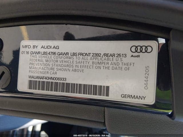 2017 AUDI A4 PREMIUM 9