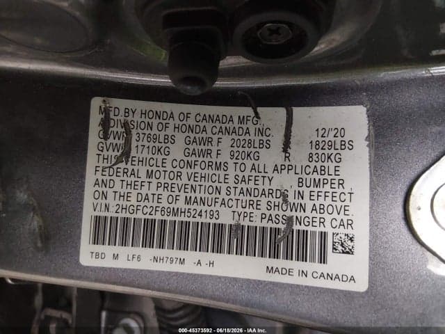 2021 HONDA CIVIC LX 9