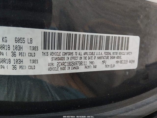 2019 CHRYSLER PACIFICA TOURING L 9